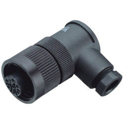 Binder 99-4225-70-07 M 6-8mm Angled Cable Mnt 6&#x2B;PE Pin with Solder Termination