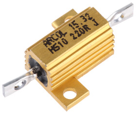 Rezystor do montażu w obudowie 220Ω 10W ±5% Arcol ±100ppm/°C drutowy Osiowe