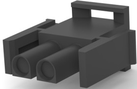 Plug housing, 2 pole, pitch 6.35 mm, straight, black, 1-350777-9