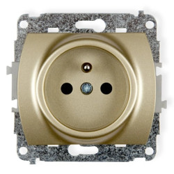 TREND Gniazdo pojedyncze z/u 2P+Z złoty 6GP-1zp