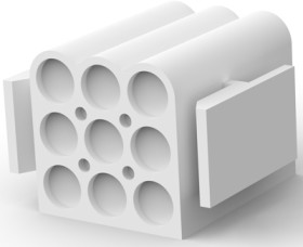 Plug housing, 9 pole, pitch 6.1 mm, straight, natural, 1-480585-0