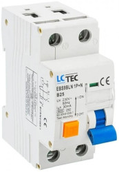 Wyłącznik różnicowoprądowy z członem nadprądowym 1P+N 25A 30mA typ AC LC-Tec EBS9BLN-30/25/AC LCTEC-EBS9BLN-30/25/