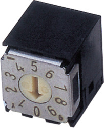 Encoding rotary switch, 10 pole, BCD, angled, 100 mA/5 VDC, SA-7011B