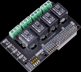 114992543 Raspberry Pi - Relay module, 4 Channel, HAT, HLS8L-DC5V-S-C