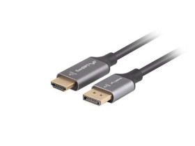Kabel displayport(M) HDMI(M) 1.8M 4K czarno-srebrny CA-DPHD-20CU-0018-BK