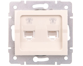 LOGI Gniazdo telefoniczne 2xRJ11 niezależne Kremowy 25166