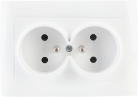 Gniazdo podwójne z uziemieniem VCX LC 16 Biały