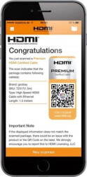 Kabel HDMI™ o bardzo dużej szybkości transmisji z Ethernetem, certyfikowany, 2m, czarny, 58264