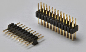 Pin header, 20 pole, pitch 1.27 mm, straight, black, 10120304