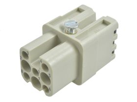 Gniazdo; Han D; 09360082732; 8 torów; 3A; poliwęglan; proste; sprężynowy; 10A; 50V; szary; srebrzone; 0,25÷1,5mm2; IP65; Harting