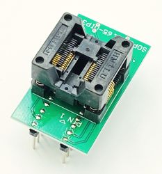 Adapter SSOP20 / TSSOP20 (R=0,65mm / W=250mils) -->DIL20 (R=2,54mm / W=300mils) Open Top ZIF