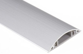 Koryto kablowe samoprzylepne Szary Stop aluminium (pokrywa), PVC (podstawa) Koryto podłogowe 50 mm 9.8mm 1m RS PRO