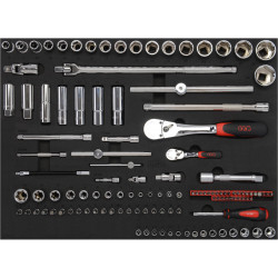 Zestaw narzędzi SAM Konserwacja Moduł piankowy 3/3 z 68 narzędziami 1/2 i 1/4 cala