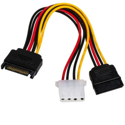 Adapter z kablem AK-CA-32 SATA (m) / Molex (f) / SATA (f) 2x 15cm AK-CA-32