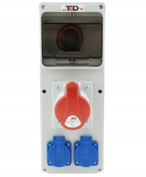 Rozdzielnica budowlana Uno 6M 32A/5P + 2Gs 230V 02.123