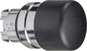 Pushbutton, unlit, groping, waistband round, black, front ring silver, mounting Ø 22 mm, ZB4BC24