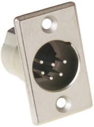 Złącze XLR 6 -pinowe Montaż na panelu Męski