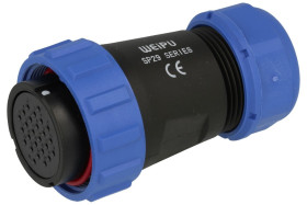 Gniazdo; SP2910/S26II-1N; 26 torów; proste; lutowany; 0,75mm2; 13-16mm; SP29; na przewód; 30mm; skręcane; nylon66; niebiesko-cza