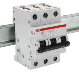 Wyłącznik nadprądowy MCB, Typ D, 3-biegunowy, 63A, 400V, na szynę DIN, ABB S203M-D63, S200M