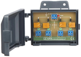 Dystrybutor zasilania (łączówka, rozgałęźnik) 1-we/4-wy max.24VDC 10A bezpiecznik 4x2,5A obudowa na ścianę LZ-4/POL