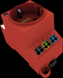 709-583 Switchgear cabinet socket with double connection, red