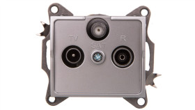 Logi Gniazdo Rtv/Sat Przelotowe Srebrne 021340043 25220