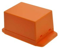 NUP7050420R Obudowa; uniwersalna ABS; 70x50,4x42mm, pomarańczowa, zatrzaskowa, kołnierz montażowy