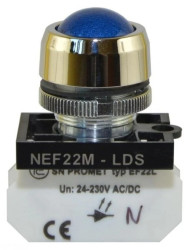 Lampka NEF22 metalowa sferyczna niebieska W0-LD-NEF22MLDS N