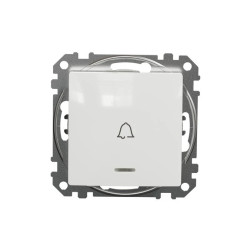 Przycisk 1-biegunowy dzwonek z podświetleniem, biały, Sedna Design i Elements SDD111131L