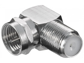 Adapter kątowy: wtyczka F gniazdo F 90° cynkowa wtyczka adaptera