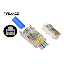 Wtyk tel.8P8C kat.5e drut FTP przelotowy Talvico