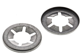 Nakrętka wciskowa, Emaliowane, Stalowe, Otwarte, do śr. wału: 7mm, śr zewn: 15.2mm