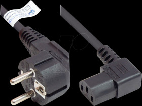 P0131-S018 power cord type E+F CEE 7/7 to C13 , black, 0,75 mm², 1,8 m