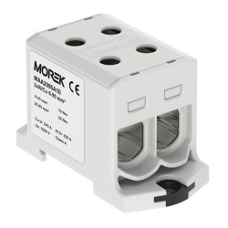 Złączka szynowa 6-95mm2 szara 4 otwor AL/CU 1000V TH35 1P Morek MAA2095A10