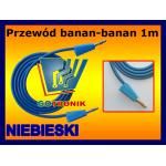 Przewód pomiarowy banan - banan 19A długość: 100cm kolor niebieski