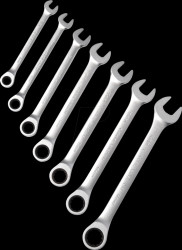 T4344M7ST Open-end ring ratchet spanner set, SW 8 - 19, 7-piece