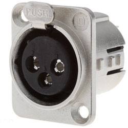 Złącze XLR 3 -pinowe Montaż na panelu Żeński