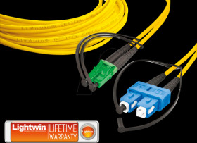 LDP-09 LC/APC-SC 5.0 Duplex fibre optic patch cable, SM OS2, LC/APC - SC, 5.0 m