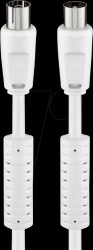50726 Connection cable with ferrite, white, 7.50 m