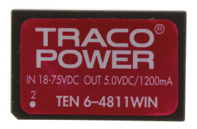 Przetwornica DC-DC, 6W, Uwe 18 → 75 V DC, Uwy 5V dc, Iwy 1.2A, TRACOPOWER