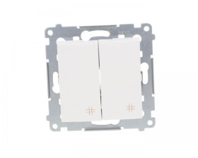 Simon 54 Łącznik krzyżowy podwójny 10AX 250V, szybkozłącza, biały DW7/2.01/11