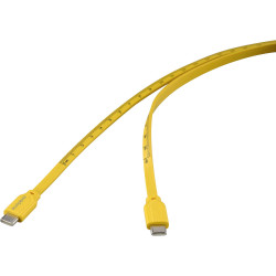 Renkforce RF-6721074 USB cable USB 2.0 USB-C plug Yellow 1.00 m
