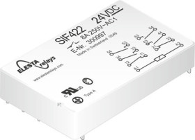 Przekaźnik niezatrzaskowy z wymuszonym prowadzeniem styków , 4PNO, DPST, 24V dc, montaż PCB, Elesta