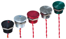 Przełącznik piezoelektryczny, Przewód, 200 mA przy 24 V DC, SPST, Zielony, -40 → +75°C