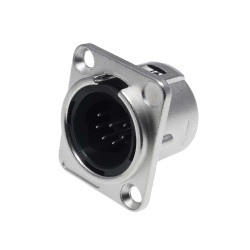 Złącze XLR 7 -pinowe Montaż na panelu XLR Męski Srebrny