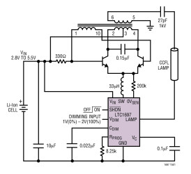 High Efficiency Low Power 1W CCFL Switching Regulator