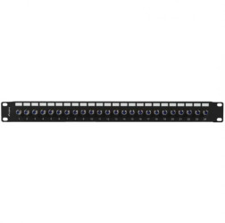 Patch panel RACK 19 24 porty typu F 1U czarny LANBERG