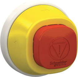 Emergency stop, rotary release, mounting Ø  22 mm, illuminated, white/red, 24 V, ZB5AS84W3B