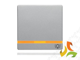 BERKER Q.1/Q.3/Q.7 Klawisz pojedynczy "światło" z podświetleniem 2 soczewkami aluminium aksamit lakierowany 16216074 HAGER