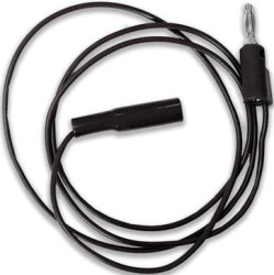 Measuring lead with (crocodile clip) to (4 mm plug, straight), 0.6 m, black, PVC, BU-2031-A-24-0